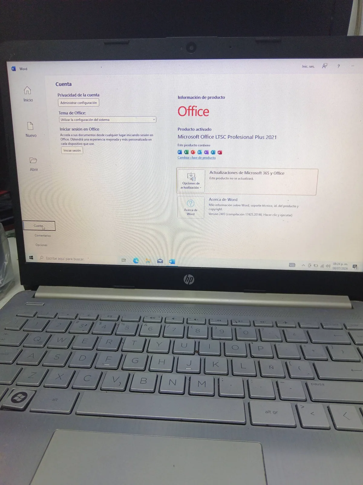 HP — Windows y Office instalados correctamente — Ciselaptop Oaxaca